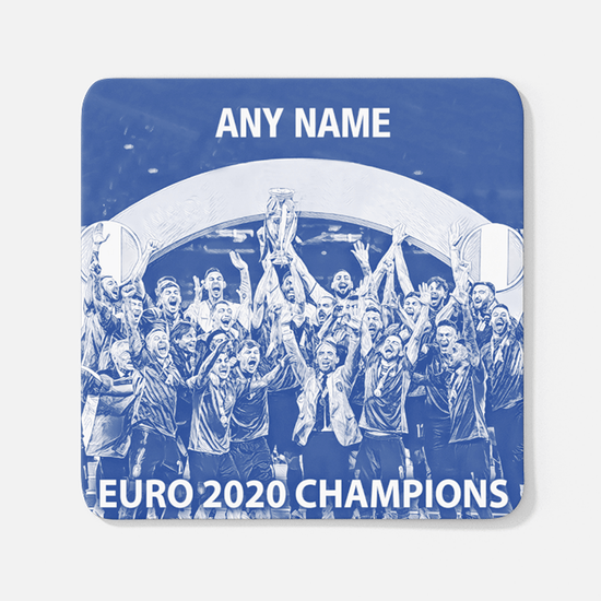 Italy 2020 Euro Champions Inspired Personalised Football Coaster with optional Mug. Perfect item for the Azzurri fan.