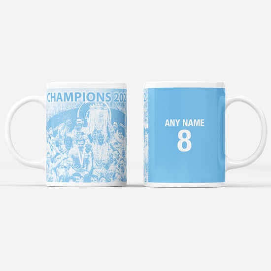 Manchester City 2021/2022 Champions Inspired 'Personalised' Football Mug With Optional Coaster Set