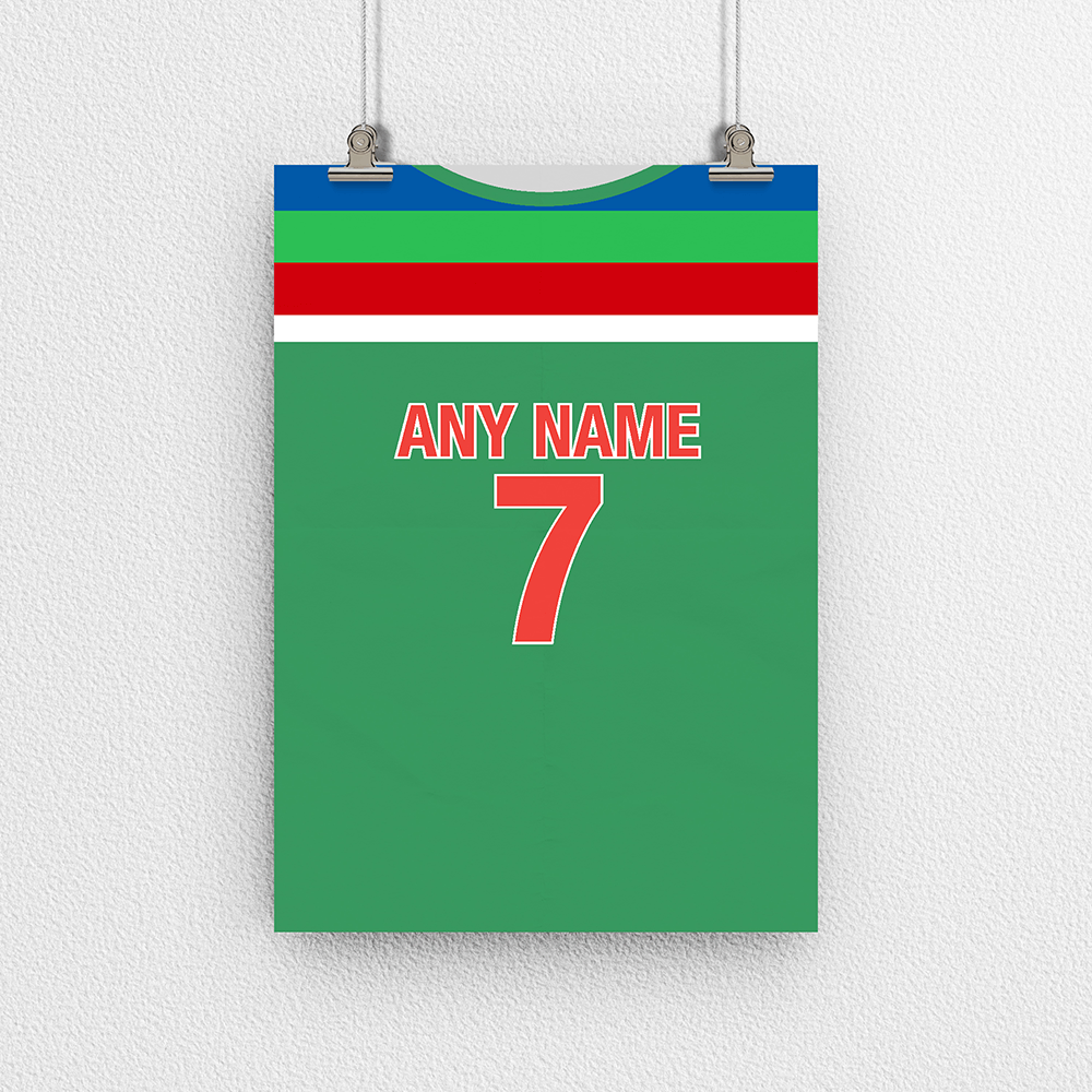 Bangladesh Cricket World Cup Retro Kit Inspired 'Personalised' Poster Print.