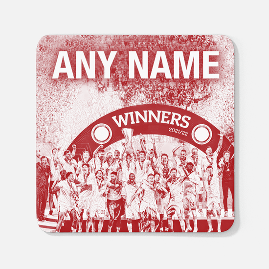 Frankfurt 2022 Europa Champions Inspired 'Personalised' Football Coaster With Optional Mug Set