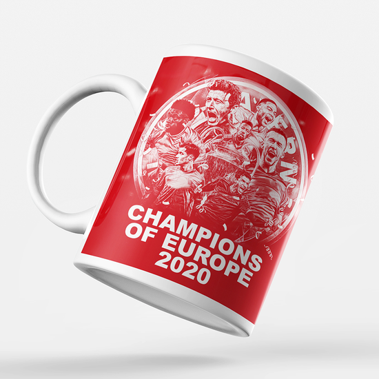 Bayern Munich 2019/2020 Champions of Europe Inspired Colours for Personalised Football Mug with optional Coaster. Perfect item for the Bavarians fan.