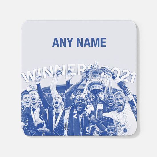 Leicester City 2020/2021 Champions Inspired ‘Personalised' Football Coaster With Optional Mug Set