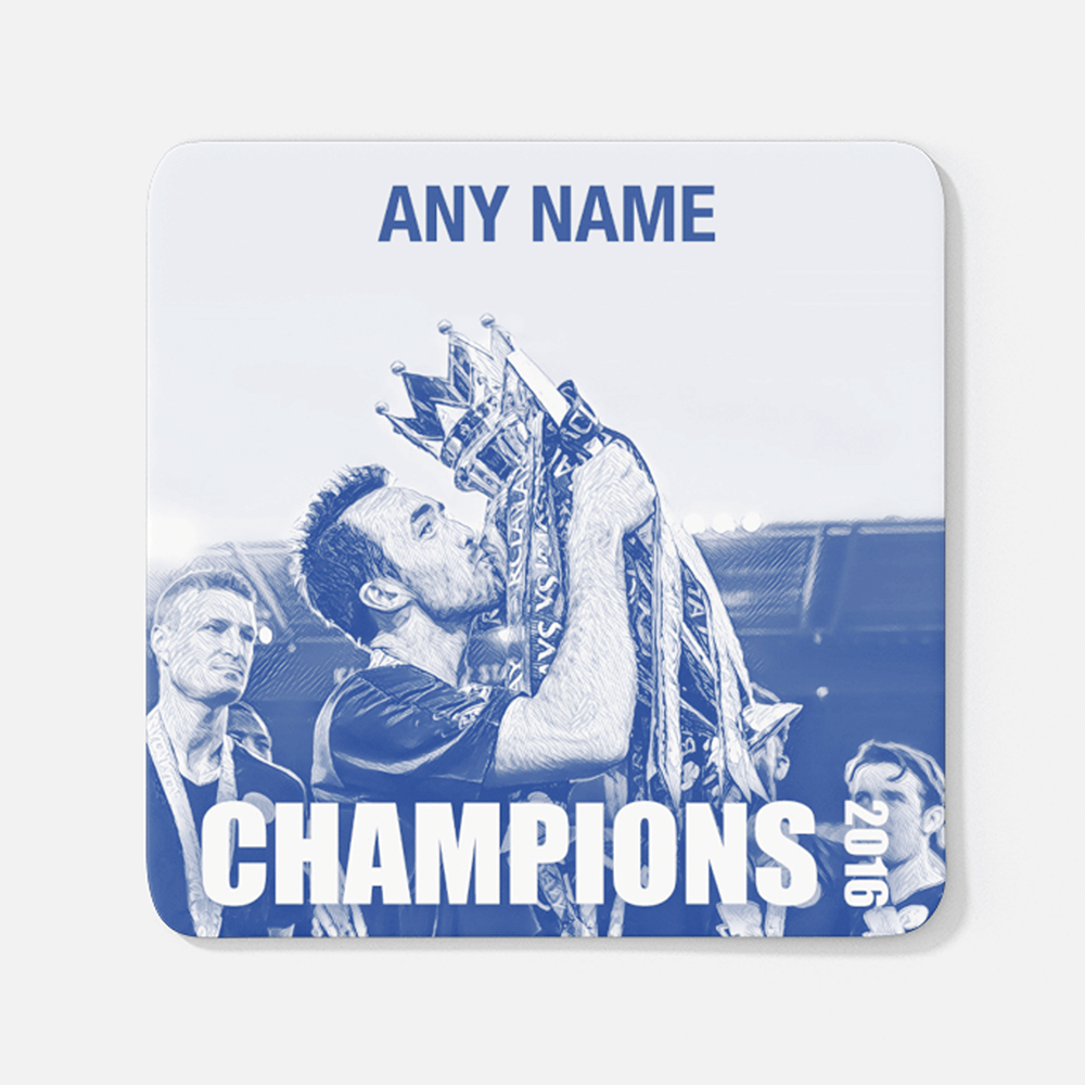 Leicester City 2016 Champions Inspired ‘Personalised' Football Coaster With Optional Mug Set