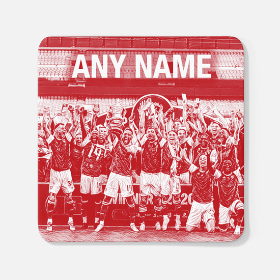 Arsenal 2019/2020 Champions Inspired ‘Personalised' Football Coaster With Optional Mug Set