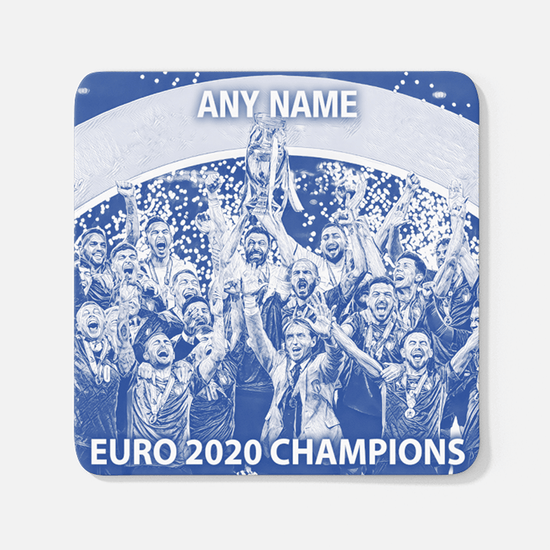 Italy 2020 Euro Champions Inspired Personalised Football Coaster with optional Mug. Perfect item for the Azzurri fan.