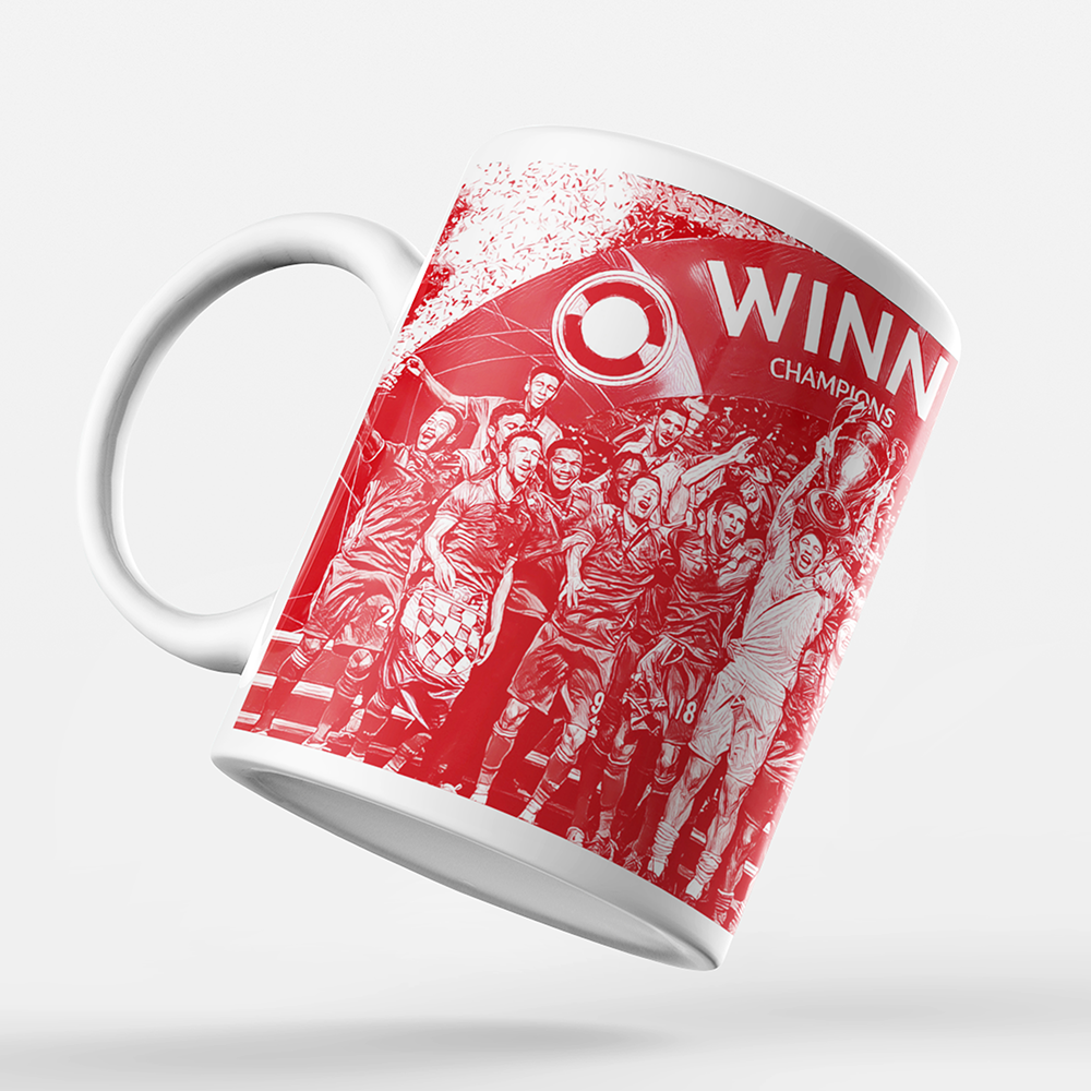 Bayern Munich 2019/2020 Champions of Europe Inspired Colours for Personalised Football Mug with optional Coaster. Perfect item for the Bavarians fan.