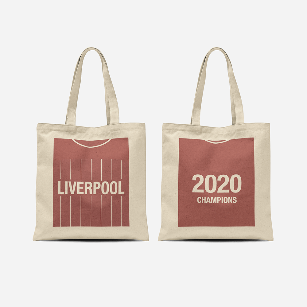 Liverpool 2019/2020 Inspired Home Kit 2020 Champions Football Tote Bag.