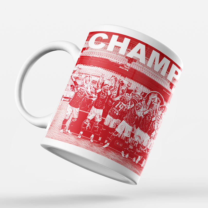 Arsenal 2019/2020 Champions Inspired 'Personalised' Football Mug With Optional Coaster Set