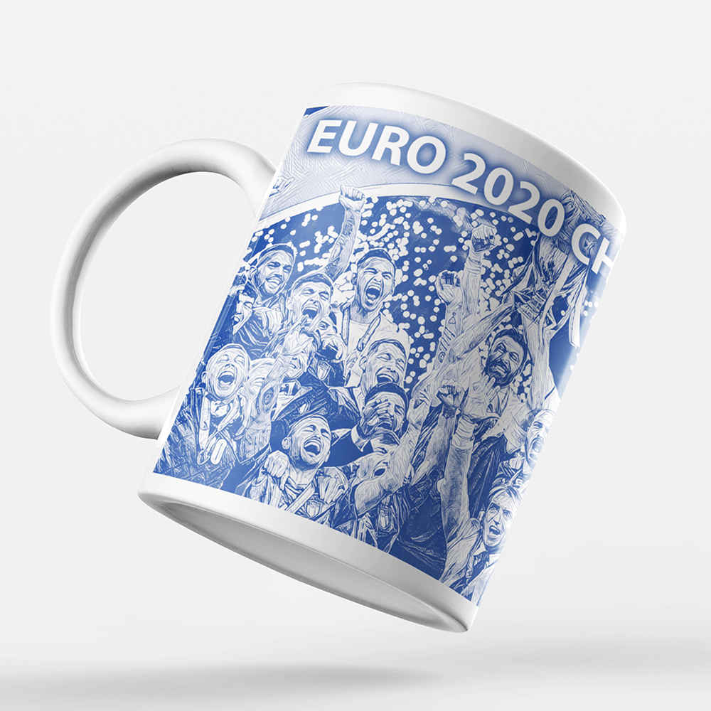 Italy 2020 Euro Champions InspiredPersonalised Football Mug with optional Coaster. Perfect item for the Azzurri fan.