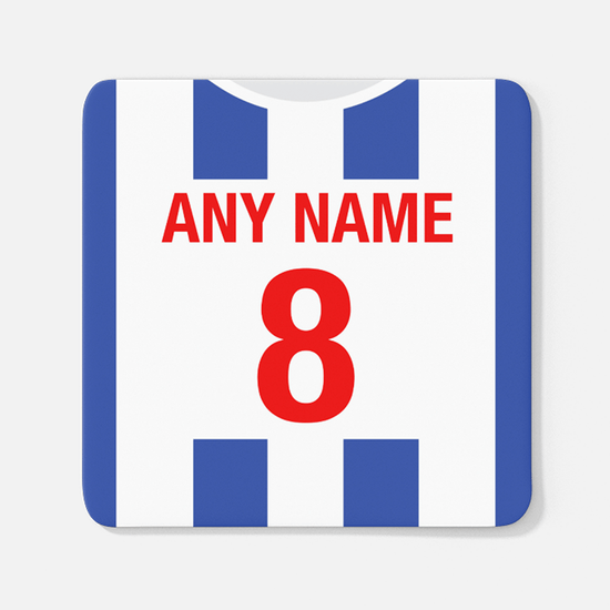 Porto Retro Style Home Kit Shirt Inspired Colours for Personalised Football Coaster with optional Mug.