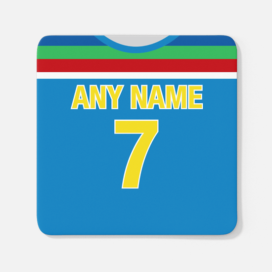 Sri Lanka Retro Style Home Kit Shirt Inspired Colours for Personalised Football Coaster with optional Mug. Perfect item for the Lions fan.