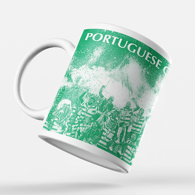 Sporting CP Lisbon 2020/2021 Portuguese Champions Inspired Personalised Football Mug with optional Coaster. Perfect item for the Leões fan.