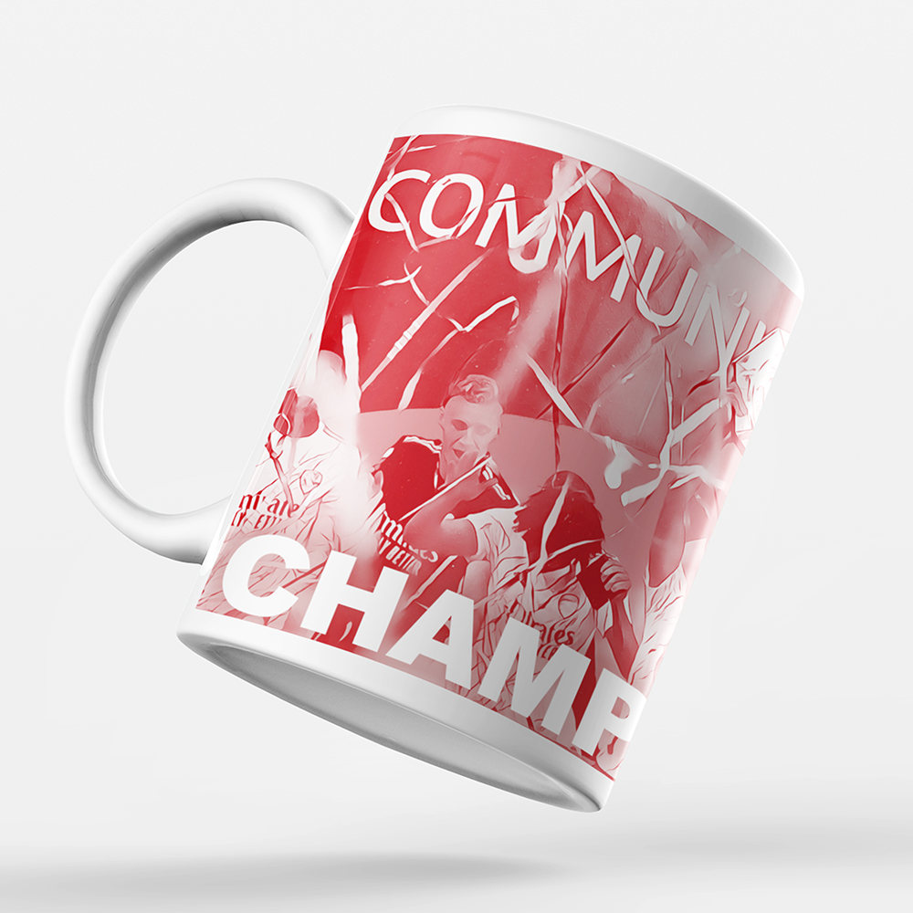 Arsenal 2020 Community Champions Inspired 'Personalised' Football Mug.