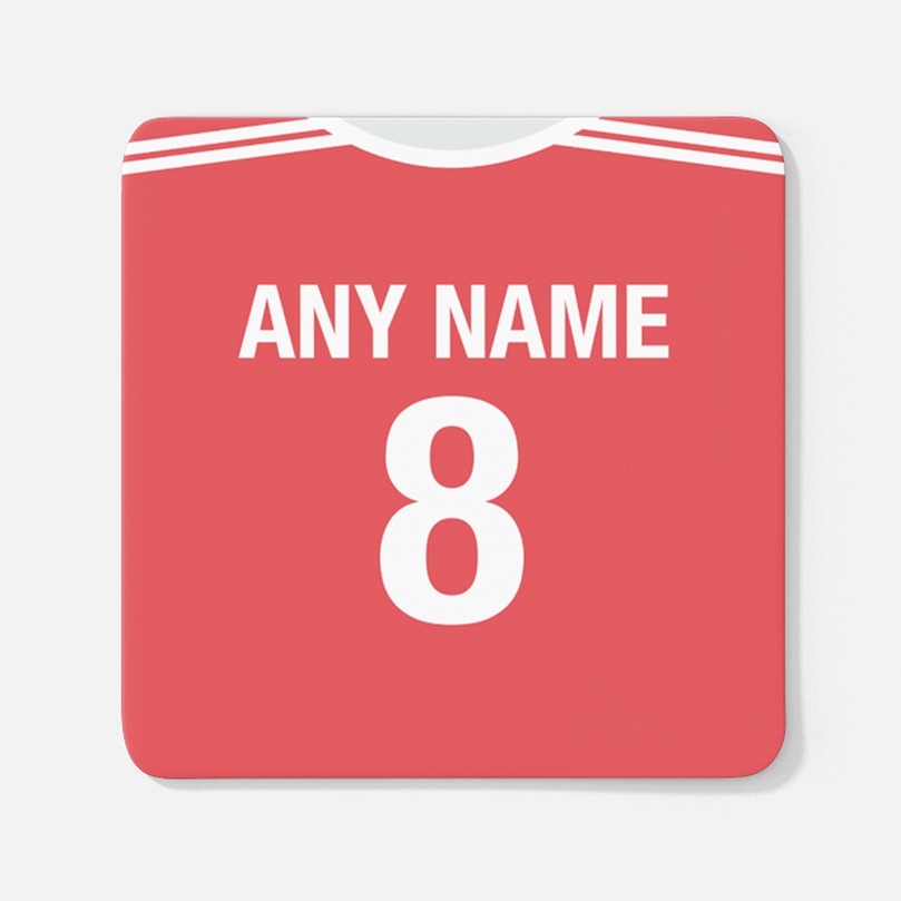 Russia Retro Style Home Kit Shirt Inspired Colours for Personalised Football Coaster with optional Mug. Perfect item for the Sbornaya fan.