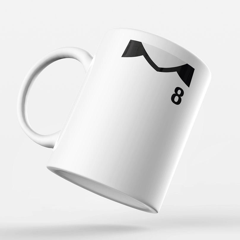 Fulham Retro Style Home Kit Shirt Inspired Colours for Personalised Football Mug with optional Coaster.