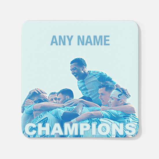 Coventry City 2019/2020 Champions Inspired Colours for Personalised Football Coaster with optional Mug. Perfect item for The Sky Blues fan.