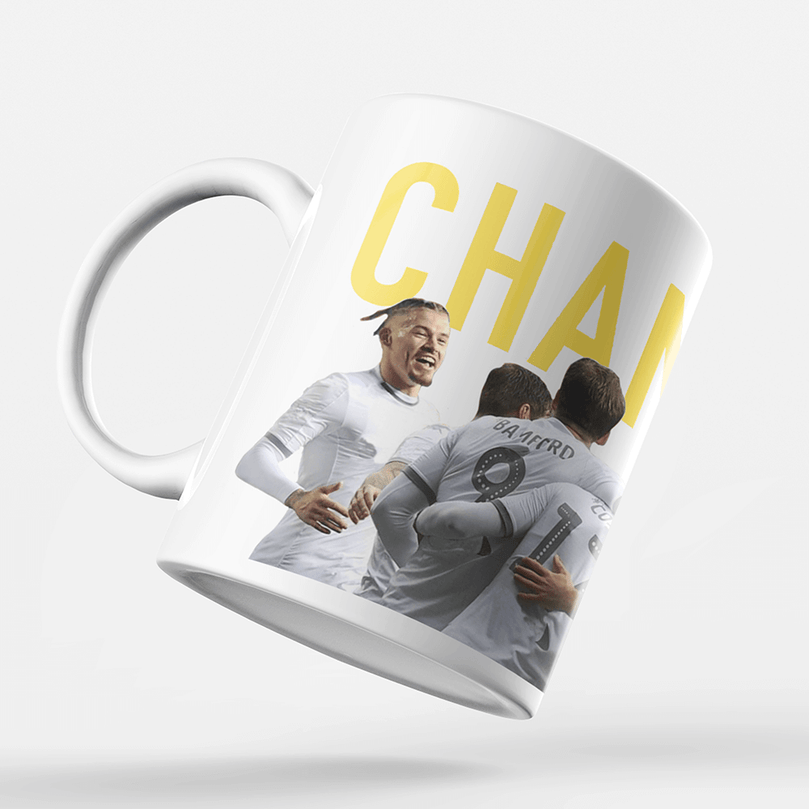 Leeds 2019/2020 Champions Inspired Football Mug With Optional Coaster Set. Perfect item for The Peacocks fan.