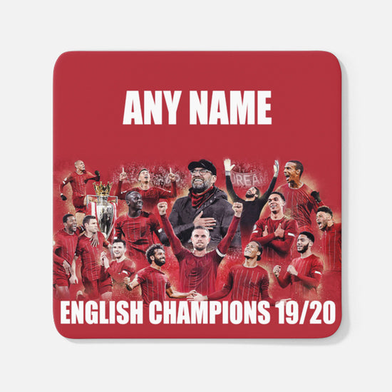 Liverpool 2019/2020 Champions Inspired’ Personalised' Football Coaster With Optional Mug Set