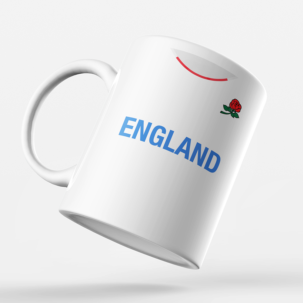 England Rugby 2020/21 Inspired Home Kit Colours 'Personalised' Mug.