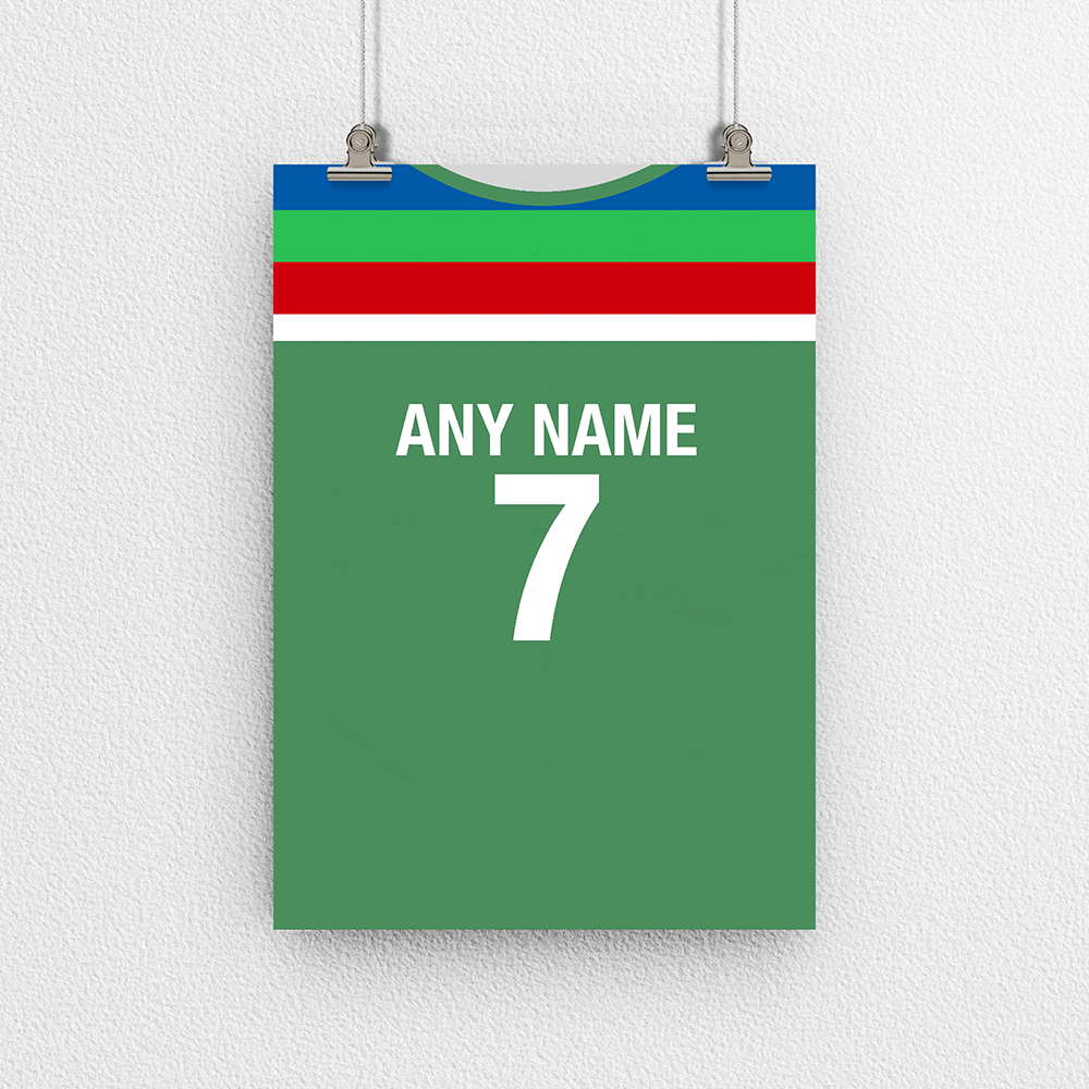 Ireland Cricket World Cup Retro Kit Inspired 'Personalised' Poster Print.