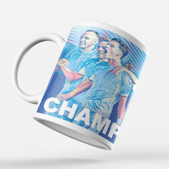 Coventry City 2019/2020 Champions Inspired Colours for Personalised Football Mug with optional Coaster. Perfect item for The Sky Blues fan.