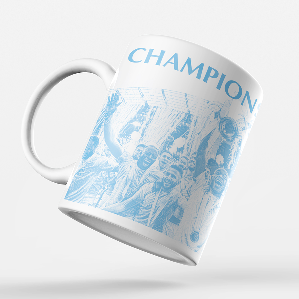 Manchester City 2020/2021 Champions Inspired 'Personalised' Football Mug With Optional Coaster Set