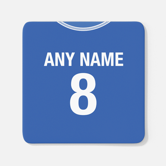 Bristol Rovers Retro Style Home Kit Shirt Inspired Colours for Personalised Football Coaster with optional Mug.