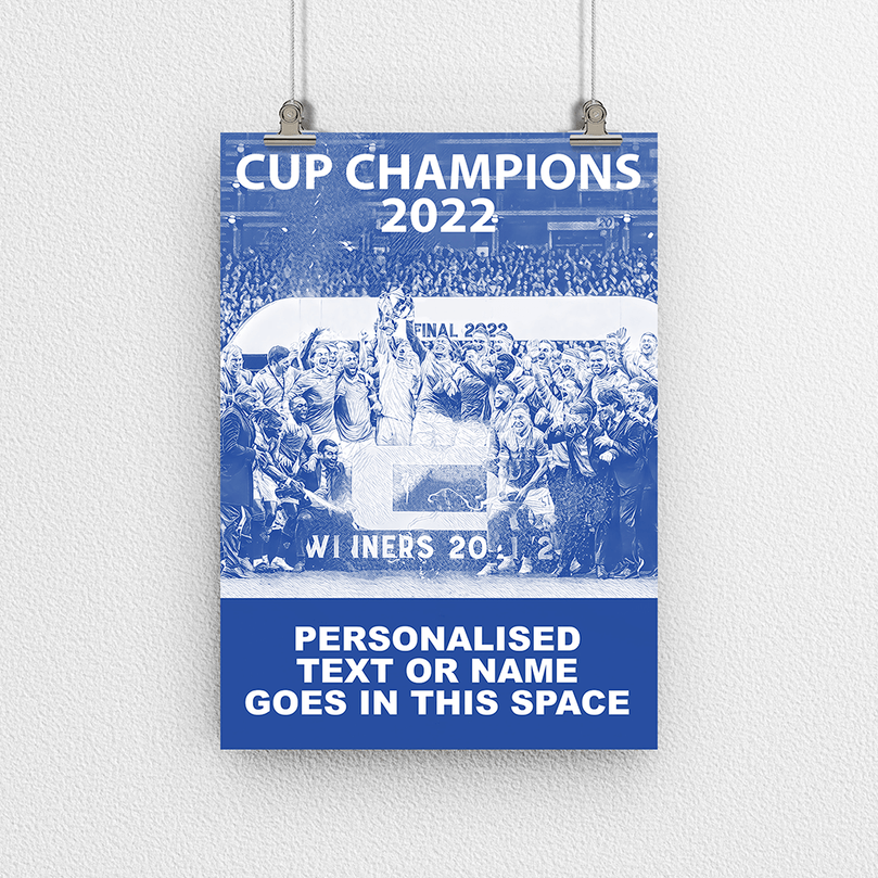 Rangers 2022 Scottish Cup Winners Inspired 'Personalised' Football Poster Print