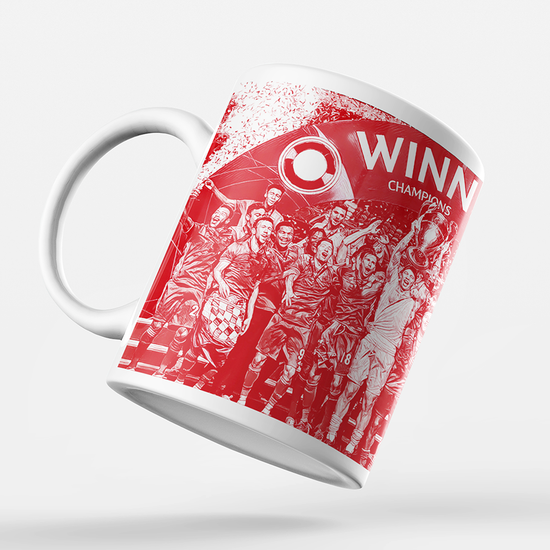 Bayern Munich 2019/2020 Champions of Europe Inspired Colours for Personalised Football Mug with optional Coaster. Perfect item for the Bavarians fan.