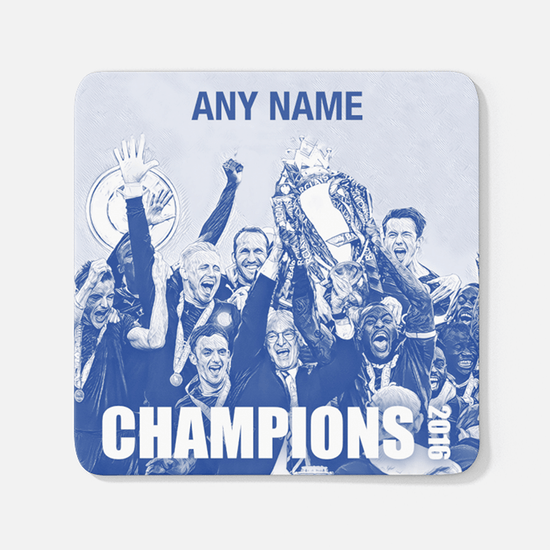 Leicester City 2016 Champions Inspired ‘Personalised' Football Coaster With Optional Mug Set