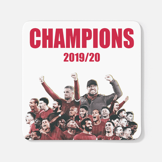 Liverpool 2019/2020 Champions Inspired Football Coaster With Optional 'Personalised' Mug Set