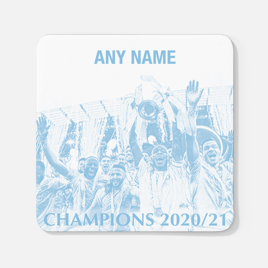 Manchester City 2020/2021 Champions Inspired’ Personalised' Football Coaster With Optional Mug Set