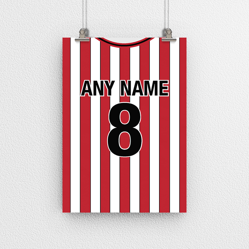 Southampton Retro Style Home Kit Shirt Inspired Colours for Personalised Football Mug with optional Coaster.