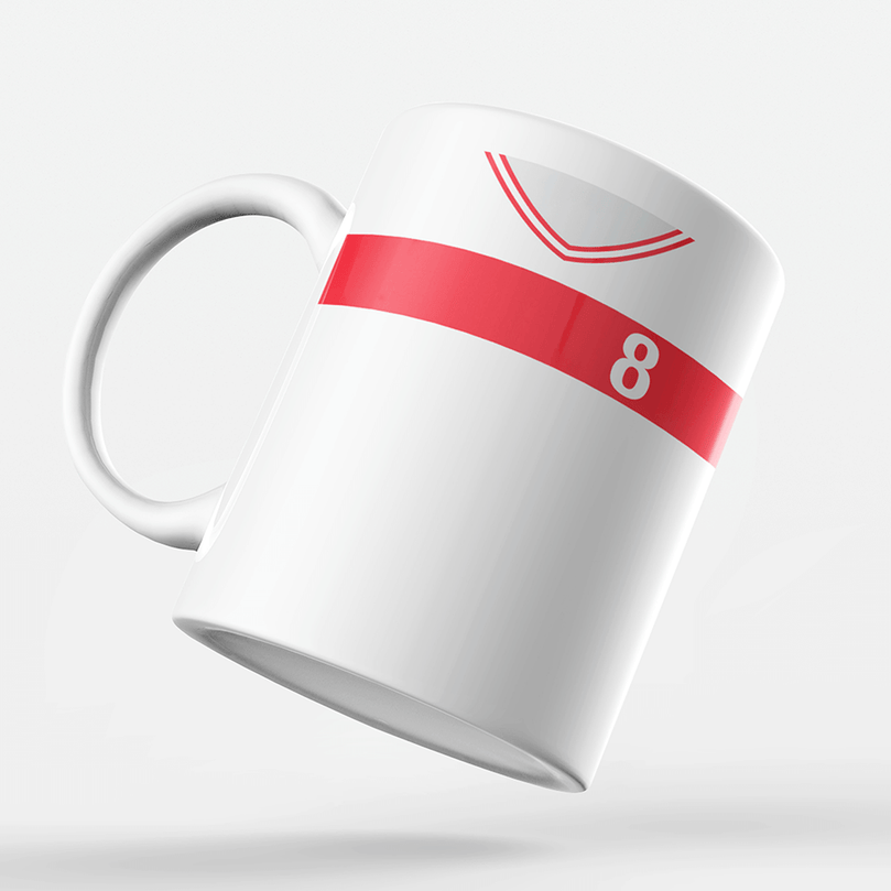 Turkey Retro Style Home Kit Shirt Inspired Colours for Personalised Football Mug with optional Coaster. Perfect item for the Ay-Yıldızlılar fans.