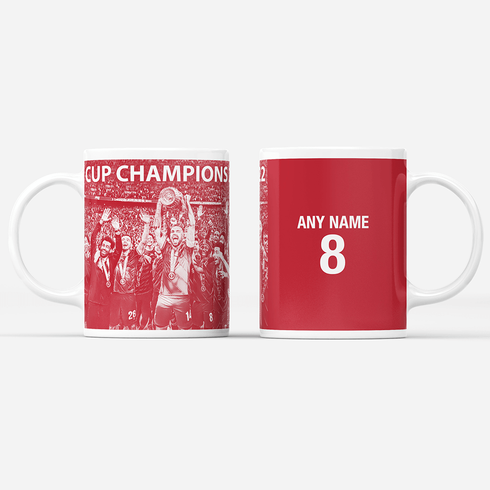 Liverpool 2022 Cup Champions Inspired 'Personalised' Football Mug With Optional Coaster Set