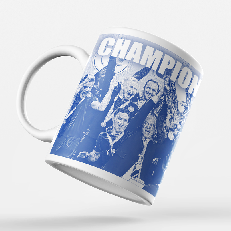 Leicester City 2016 Champions Inspired 'Personalised' Football Mug With Optional Coaster Set