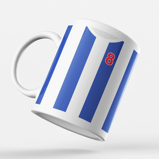 Porto Retro Style Home Kit Shirt Inspired Colours for Personalised Football Mug with optional Coaster.