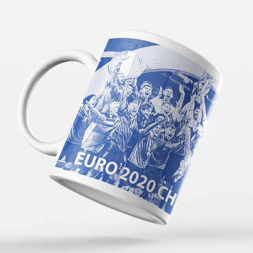 Italy 2020 Euro Champions InspiredPersonalised Football Mug with optional Coaster. Perfect item for the Azzurri fan.