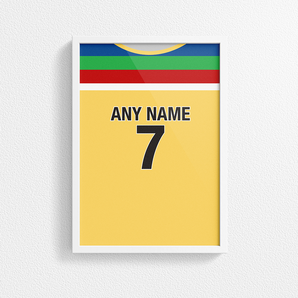 Australia Cricket World Cup Retro Kit Inspired 'Personalised' Poster Print.