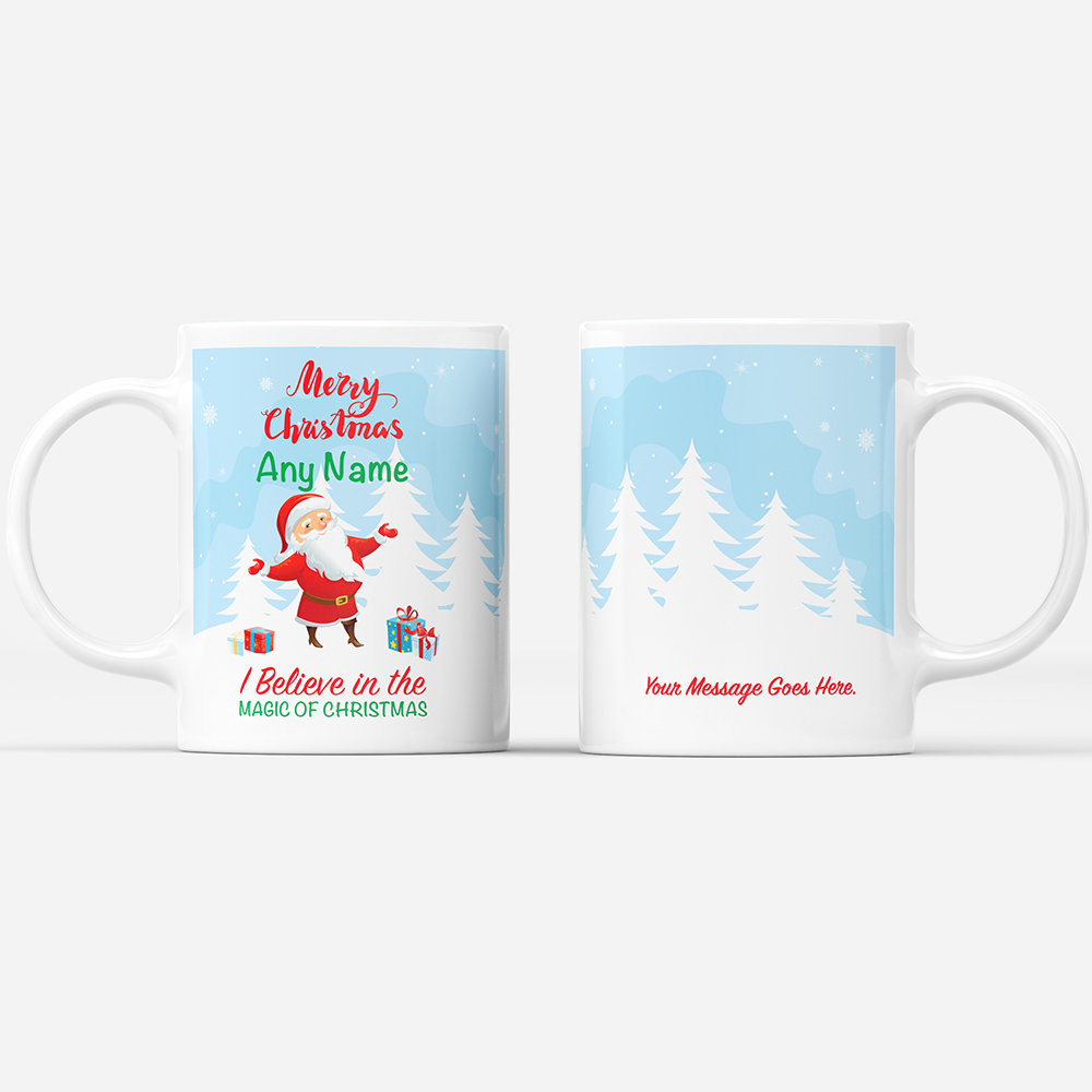 Merry Christmas 'Personalised' Mug. I Believe In The Magic Of Christmas.