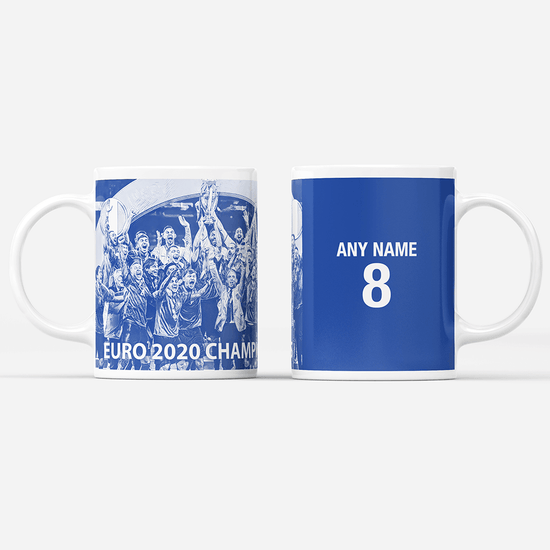 Italy 2020 Euro Champions InspiredPersonalised Football Mug with optional Coaster. Perfect item for the Azzurri fan.