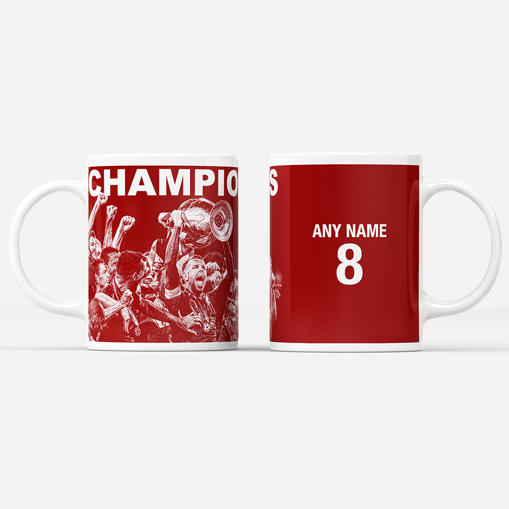 Liverpool 2019/2020 Champions Inspired 'Personalised' Football Mug With Optional Coaster Set