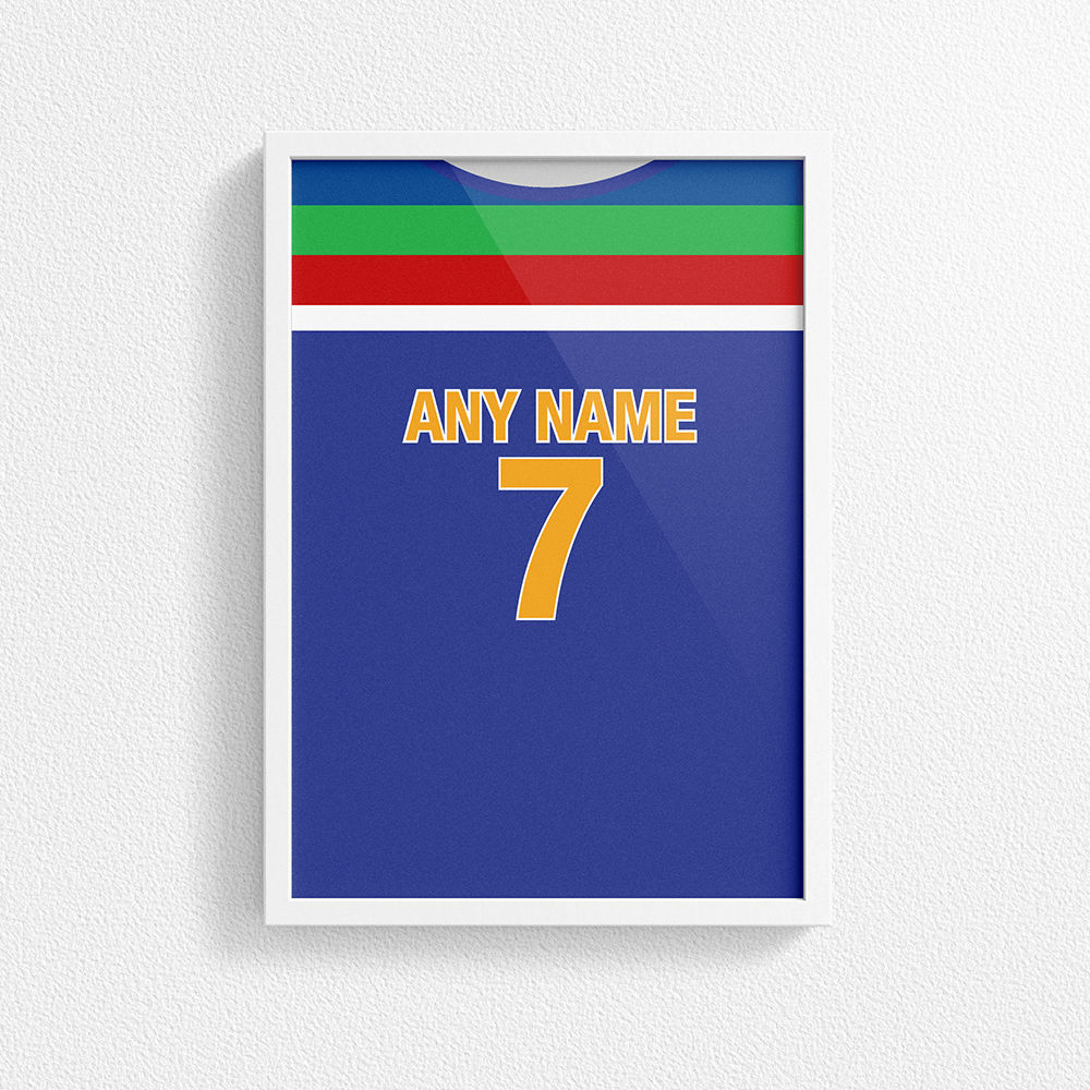 India Cricket World Cup Retro Kit Inspired 'Personalised' Poster Print.