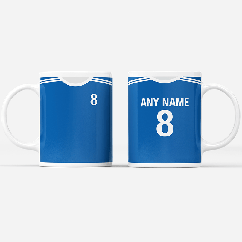 Slovakia Retro Style Home Kit Shirt Inspired Colours for Personalised Football Mug with optional Coaster. Perfect item for the Repre fan.