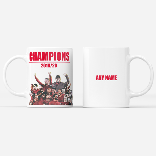 Liverpool 2019/2020 Champions Inspired 'Personalised' Football Mug With Optional Coaster Set