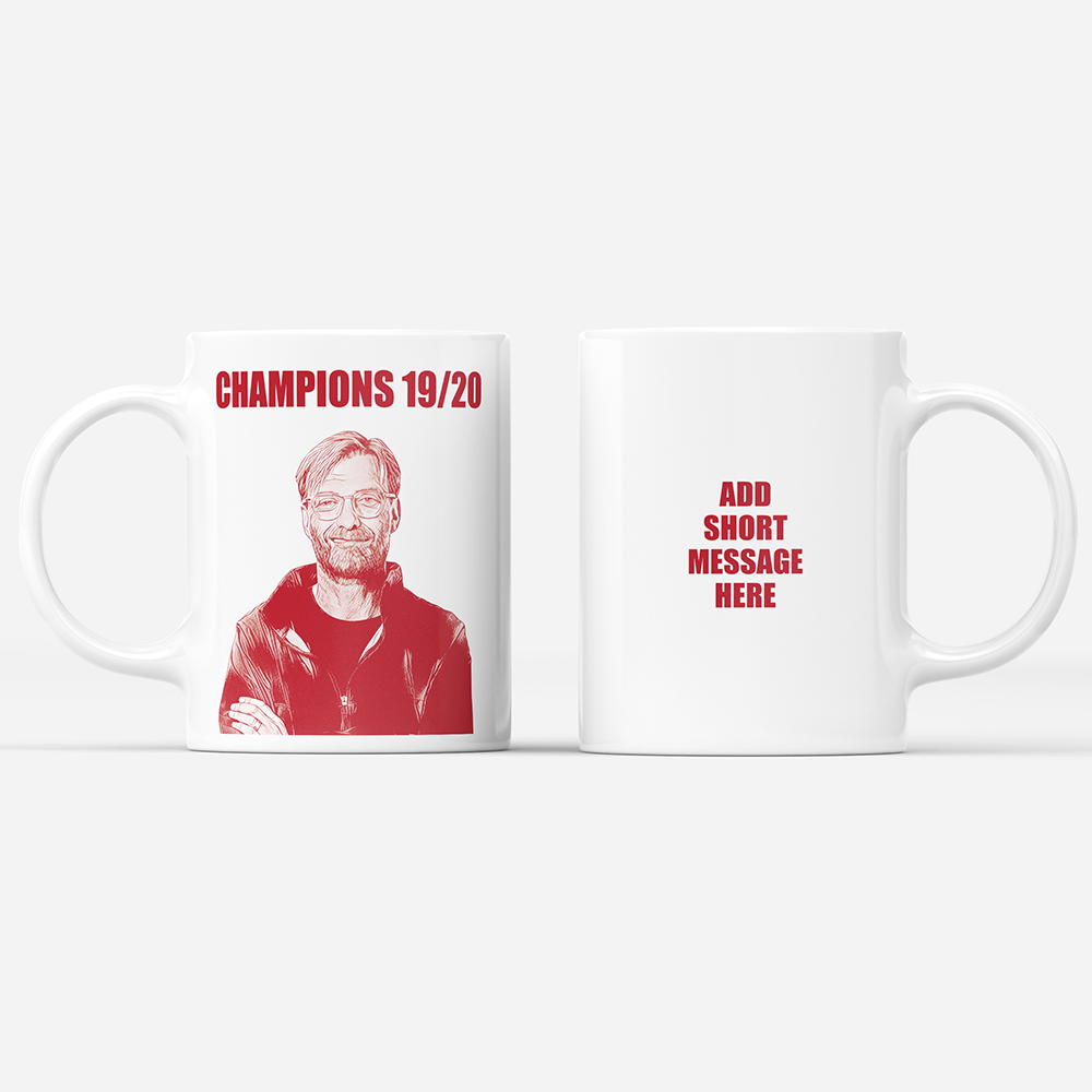 Liverpool 2019/2020 Champions Inspired Klopp 'Personalised' Mug.