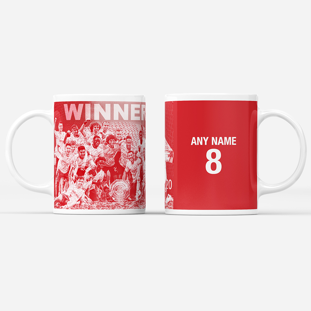 Arsenal 2020 Community Champions Inspired 'Personalised' Football Mug.