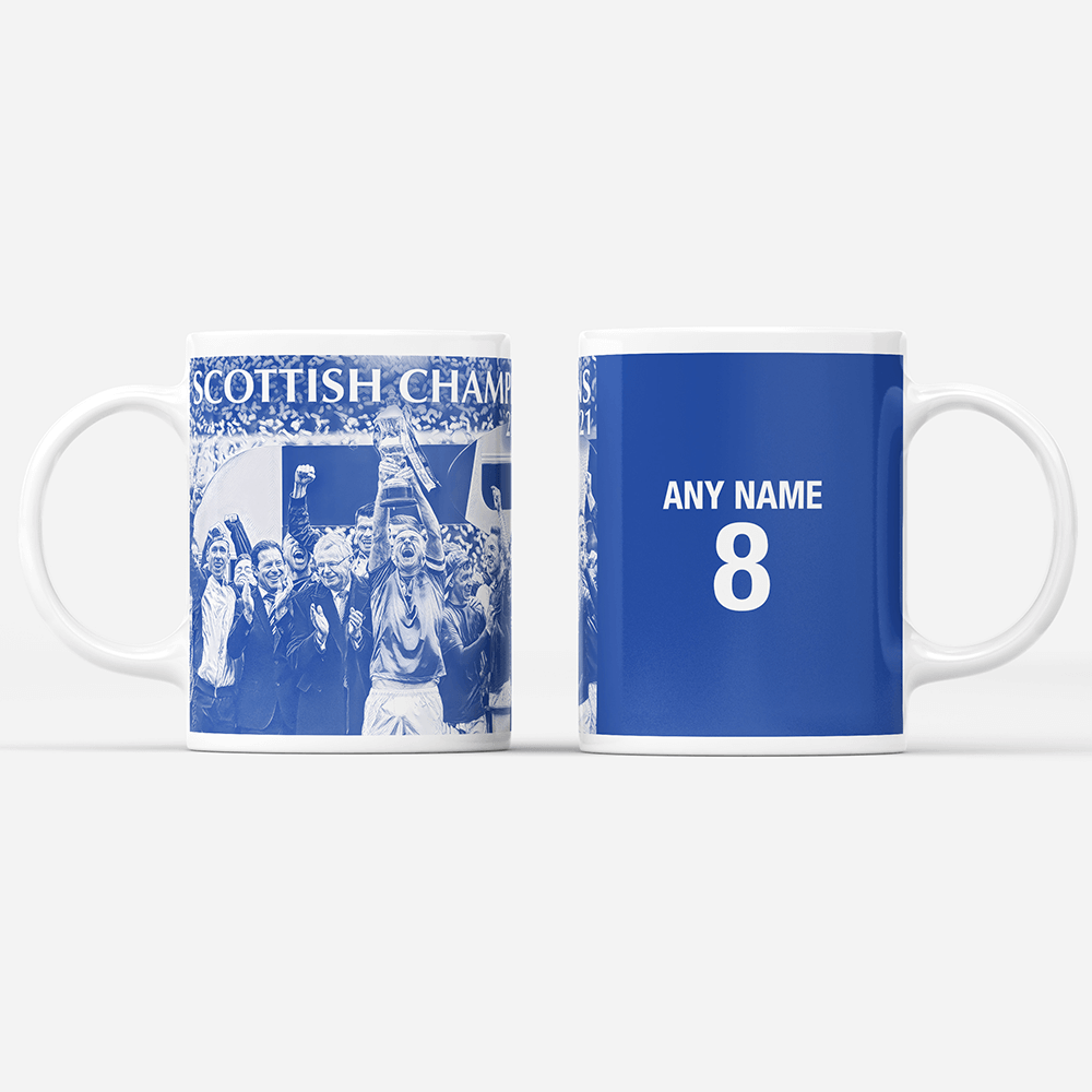 Rangers 2020/2021 Scottish Champions Inspired 'Personalised' Football Mug.