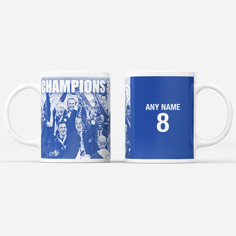 Leicester City 2016 Champions Inspired 'Personalised' Football Mug With Optional Coaster Set