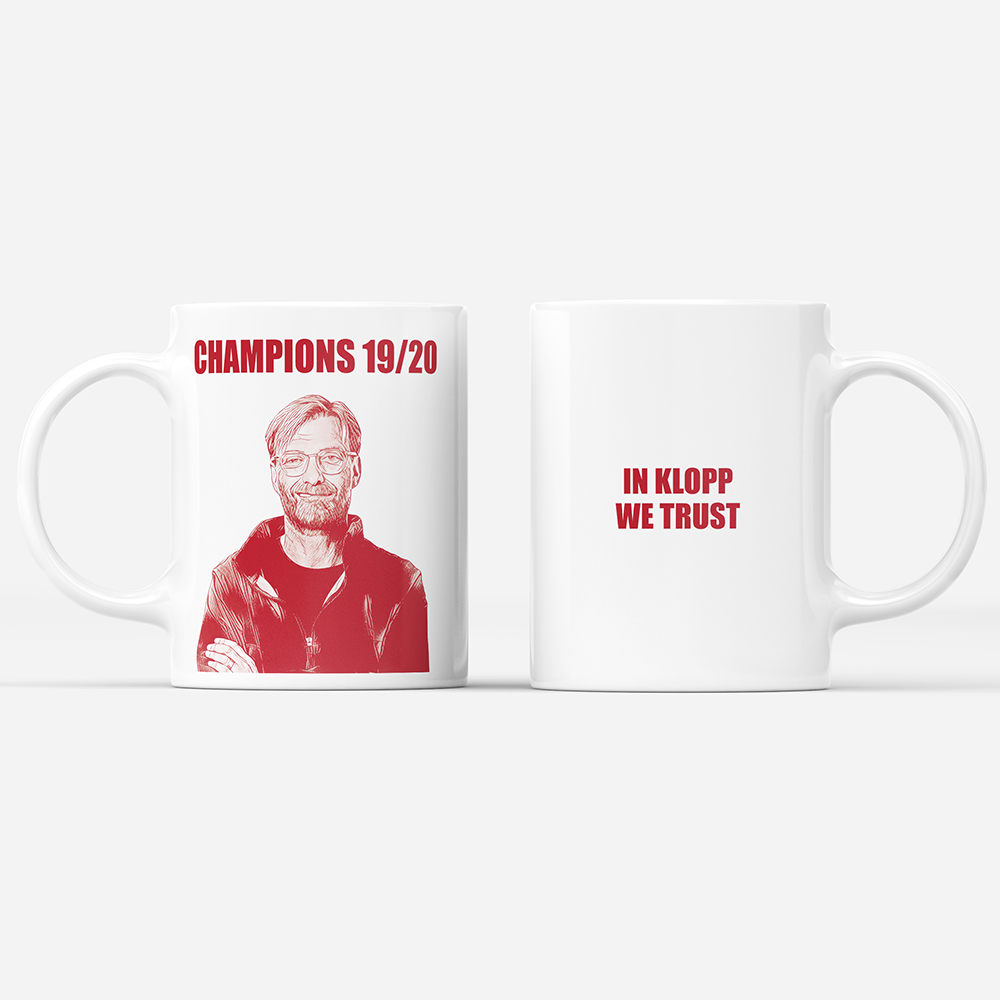 Liverpool 2019/2020 Champions Inspired 'In Klopp We Trust' Mug.